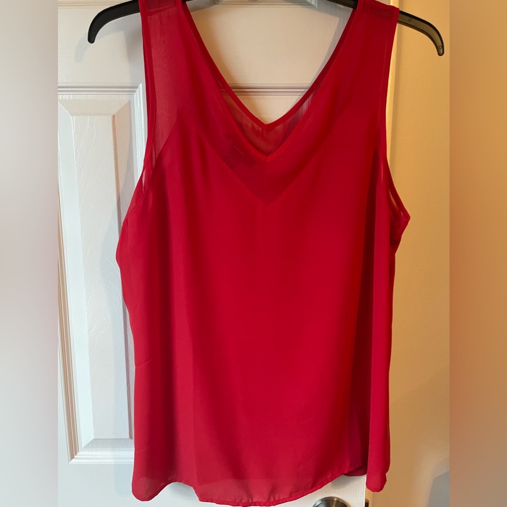 INC Elegant Red Sleveless Top